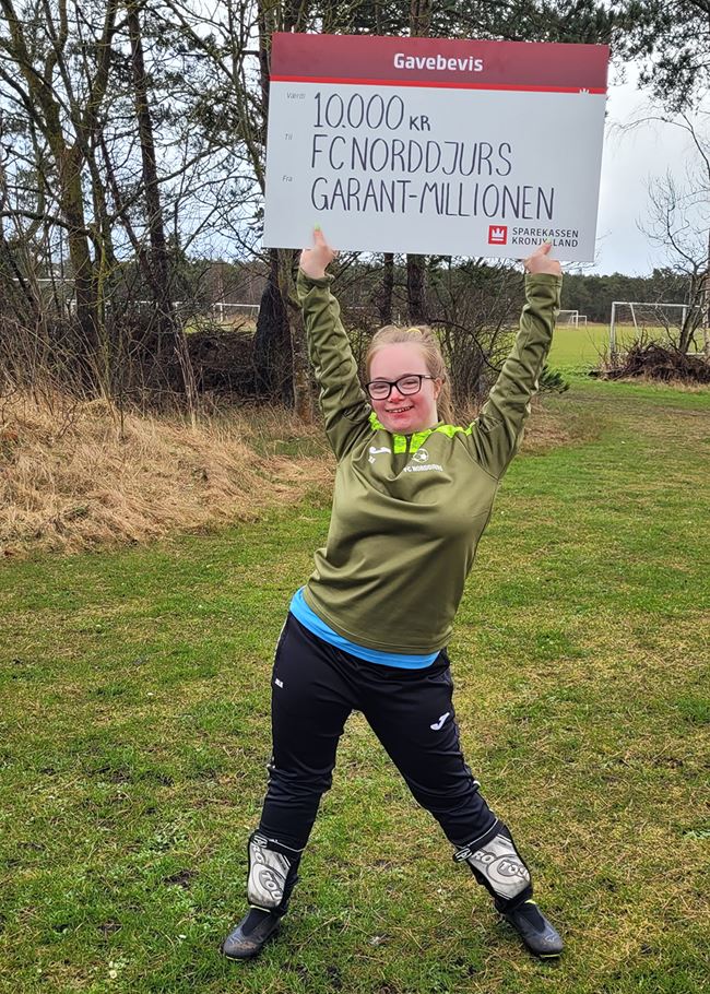 FC Norddjurs er et fodboldhold for unge med udviklingshandicap, der holder til i Grenå. De har fået en donation på 10.000 kr. fra Garant-millionen.